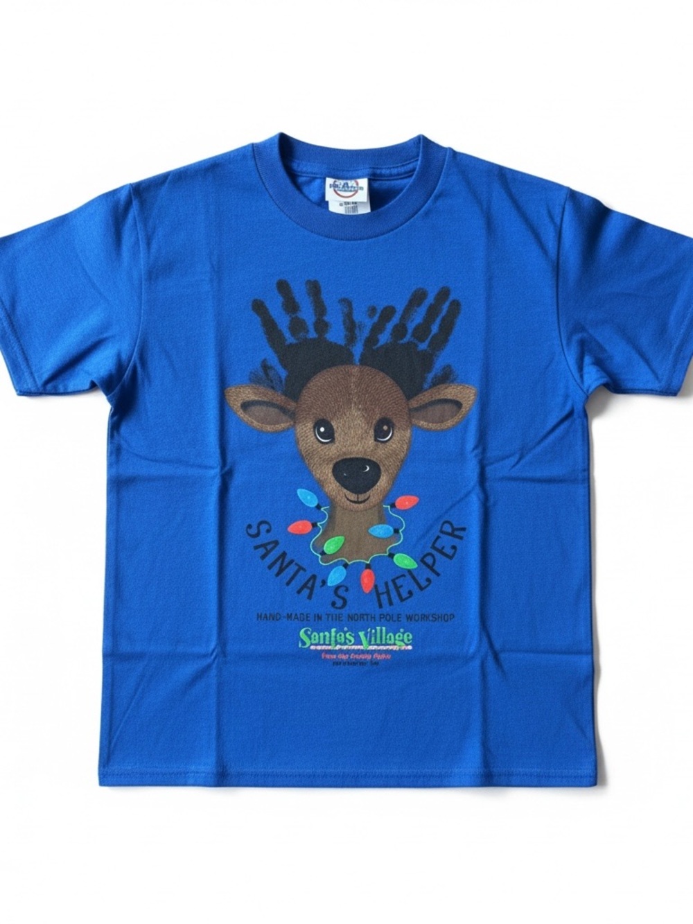 Delta Royal Blue Short Sleeve Tee with Reindeer Graphic